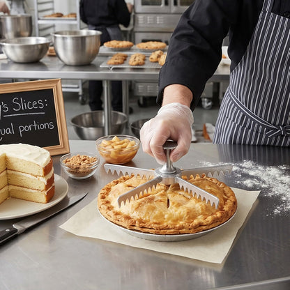Cut Aluminum Pie and Cake Marker- Guideline and Portion Divider Commercial Grade Pie and Cake Marker Slice Marker Equal Portion for Birthday Anniversary Christmas Gift
