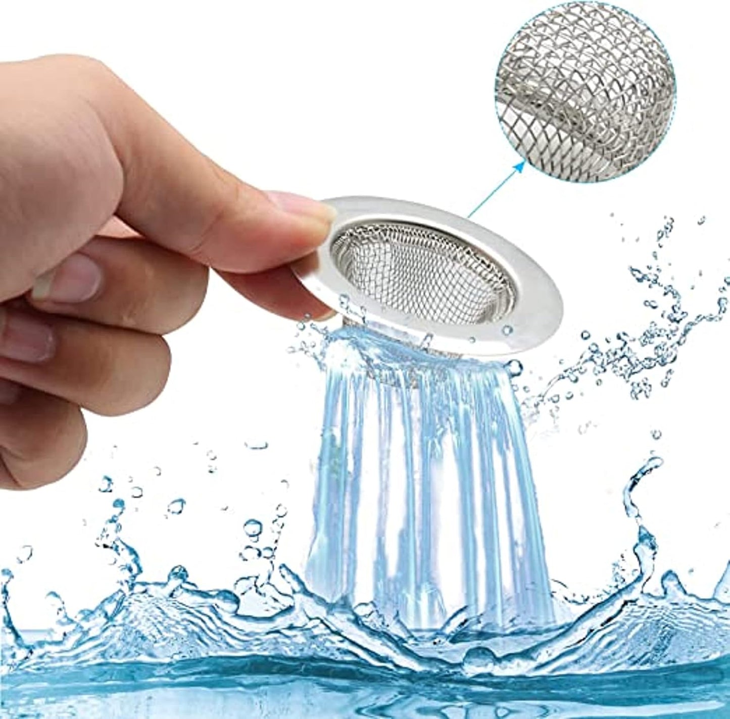 Stainless Steel Sink Strainer Narrow Rim- Kitchen Mesh Strainer Kitchen Sink Drain Strainer Hair Catcher for Bathroom Sink Utility Slop Laundry