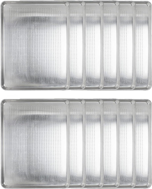 18" x 13" Perforated Aluminum Sheet Pan- Oven Safe Baking Pan Baking Tray Cookie Sheet Baking Sheet Perfect for Baking Roasting and More
