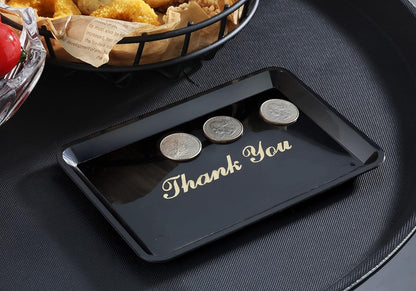 4 1/2" x 6 1/2" Plastic Tip Tray with Gold Thank You Imprint Color Set of 12 -Check Presenters for Restaurants Check Tip Trays Check Holders for Restaurants Bars Hotels