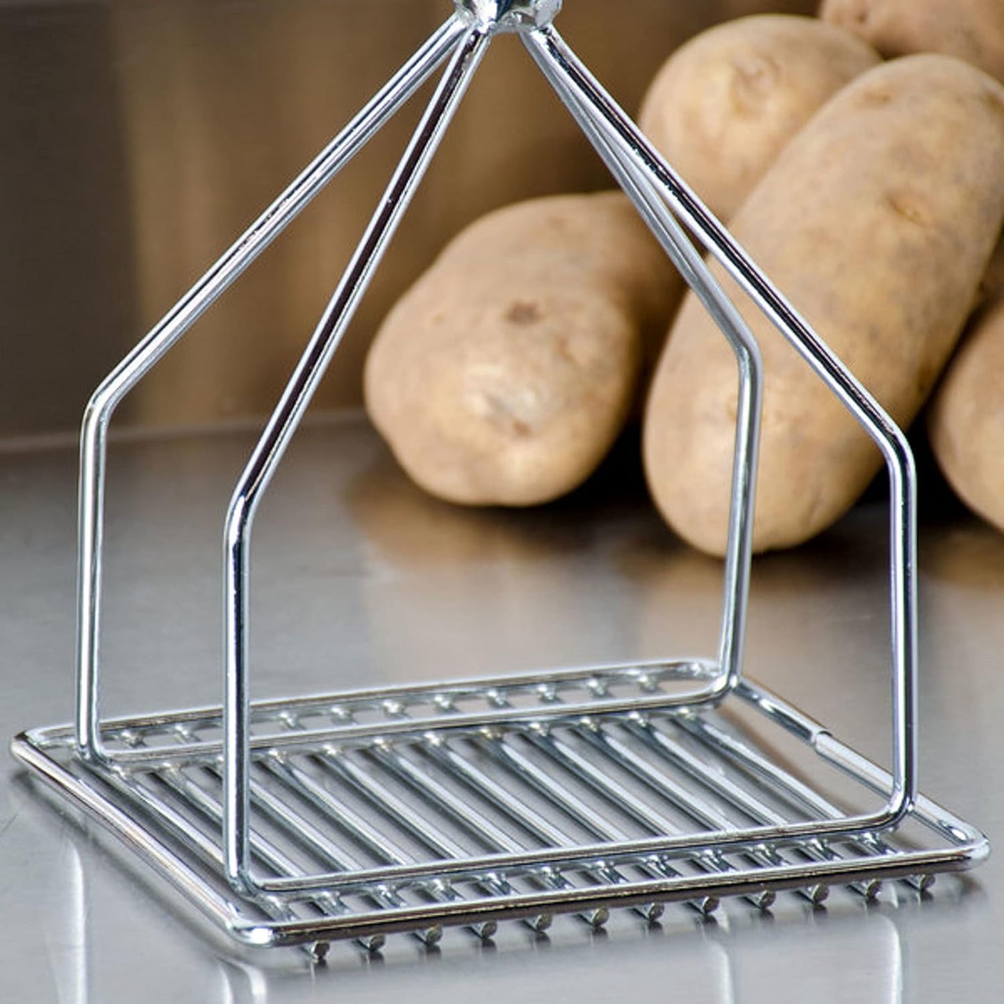 Square Shape Potato Masher with Handle-Masher Kitchen Tool Potato Smasher Food Masher Utensil Hand Masher Perfect for Bean Vegetable Fruits Avocado Meat