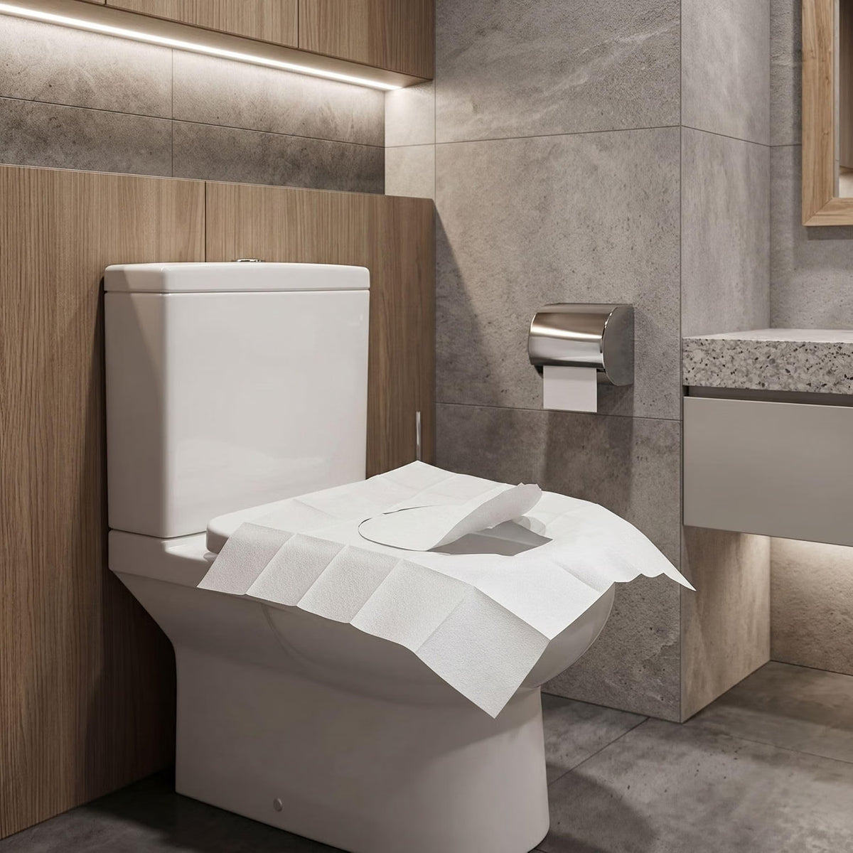 Half Fold Paper Toilet Seat Covers (250 Sheet/Pack) Disposable Toilet Seat Cover- Disposable Flushable Paper Toilet Seat Liner for Commercial and Public Restrooms Portable Potty Seats