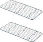 Rectangular Wire Pan Grate Chrome-Plated Set of 2-Fits Third Size  Cooling Rack Baking Sheet GraSheet Cookie Panste Cake Rack for Pies Cookies Pastries Cakes
