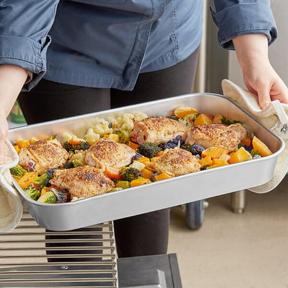 Rectangular Roaster Pan Aluminum - Roasting Pan Turkey Roaster Pan Broiler Pan Great for Chicken Lamb and Vegetable