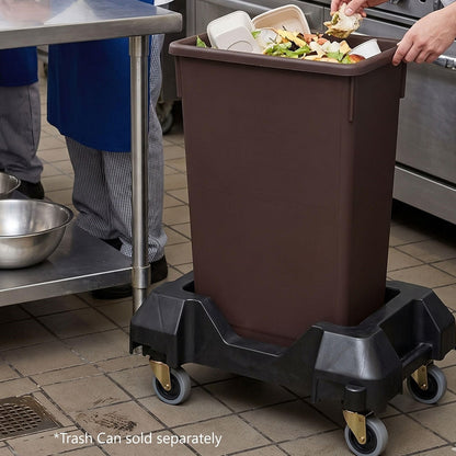 24-2/5" x 15-3/4" x 8-1/4" Black Trainable Slim Trash Can Dolly with Rubber Wheels - Slim Container Trash Can with Wheels Easy Transport Maneuverability of 16/23 Gallon