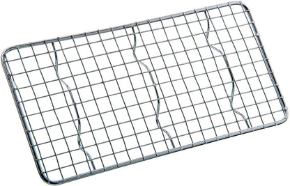 Rectangular Wire Pan Grate Chrome-Plated Set of 2-Fits Third Size  Cooling Rack Baking Sheet GraSheet Cookie Panste Cake Rack for Pies Cookies Pastries Cakes