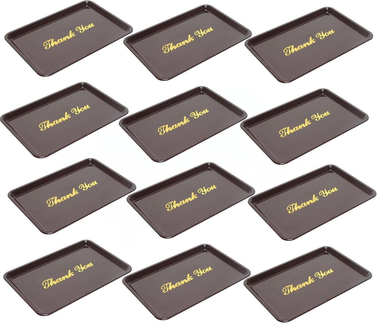 4 1/2" x 6 1/2" Plastic Tip Tray with Gold Thank You Imprint Color Set of 12 -Check Presenters for Restaurants Check Tip Trays Check Holders for Restaurants Bars Hotels