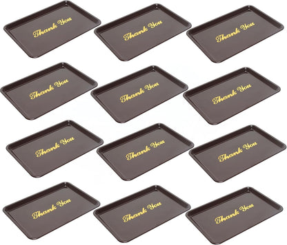 4 1/2" x 6 1/2" Plastic Tip Tray with Gold Thank You Imprint Color Set of 12 -Check Presenters for Restaurants Check Tip Trays Check Holders for Restaurants Bars Hotels