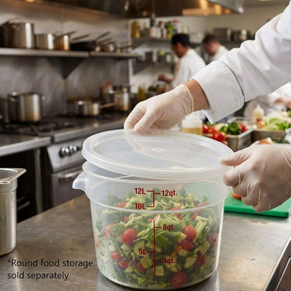 Round Food Storage Container Translucent Polypropylene- Commercial Food Storage Containers Meal Prep Containers Reusable Food Containers for Pantry Kitchen Storage Organization