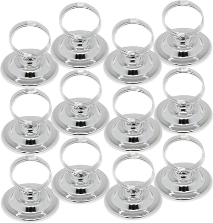 2-1/4" Ring Style Table Sign Menu Holder Steel Wire Ring Nickel-Plated Base Set of 12- Table Number Holder Display Table Card Holders Stand for Centerpieces Reception Party Birthday