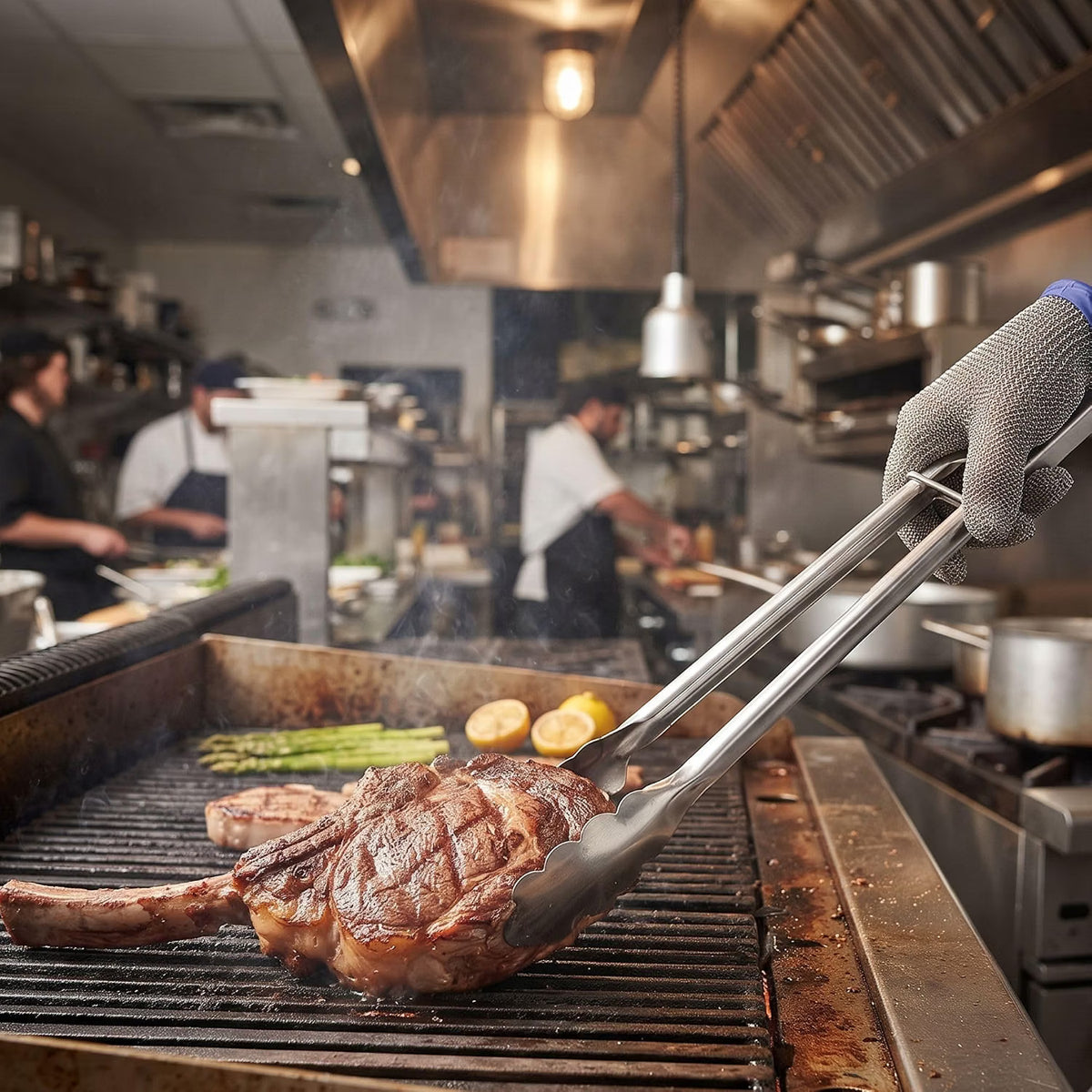 Stainless Steel Flat Spring Utility Tong with Locking Ring Set of 3- Food Tongs Cooking Tongs for Grilling Barbecue Buffets Home Restaurants Food Tong Buffet Tong Appetizer Tong