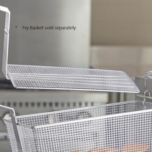 Rectangular Deep Fry Basket Press Heavy Duty Nickel Plated Iron with Coated Handle - for Home and Restaurant Kitchen Frying Chips Fish Sausages