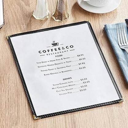 Single Restaurant Menu Covers 1 Page 2 View Set of 10- Crystal Clear Menu Covers Fits A4 Size Paper Menu Sleeve Menu Folder Menu Book Holders for Bar Cafe Restaurant