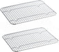 Rectangular Wire Pan Grate Chrome-Plated Set of 2-Fits Third Size  Cooling Rack Baking Sheet GraSheet Cookie Panste Cake Rack for Pies Cookies Pastries Cakes