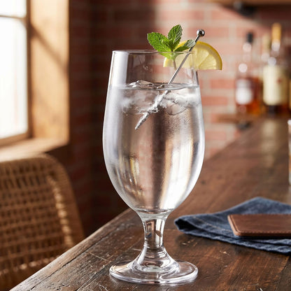 20 oz Goblet Glass Polycarbonate Clear Color- Beverage Stemmed Plastic Glass Cup Goblet Party Glass Classic Beverage Glass Juice Glass for Cocktails Water Juice Beer