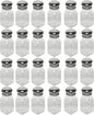 Classic Clear Glass Salt or Pepper Shakers with Stainless Steel Mushroom Tops Set of 12- Salt Shaker Stainless Lid-Glass Spice Jars Kitchen Accessories