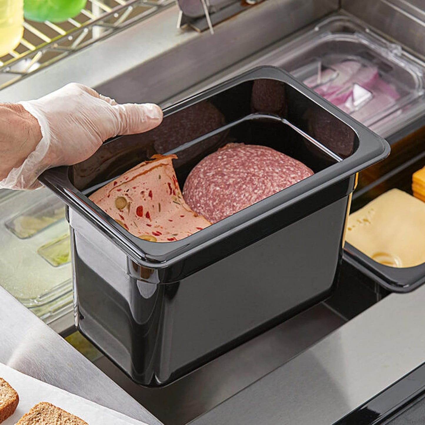 Deep Polycarbonate Food Pan - Commercial Restaurant Food Storage Containers Hotel Pans for Catering Buffets Restaurants Fruits Vegetables Corns