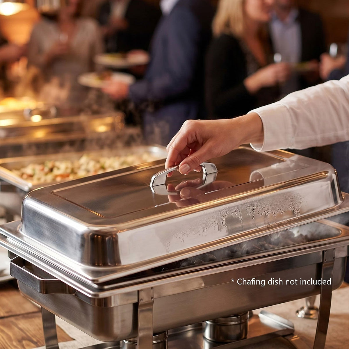 8 Qt. Full Size Stainless Steel Dome/Chafer Cover with Handle- Chafers and Buffet Warmer Cover for Catering Event Party Holiday Buffet Weddings Catering