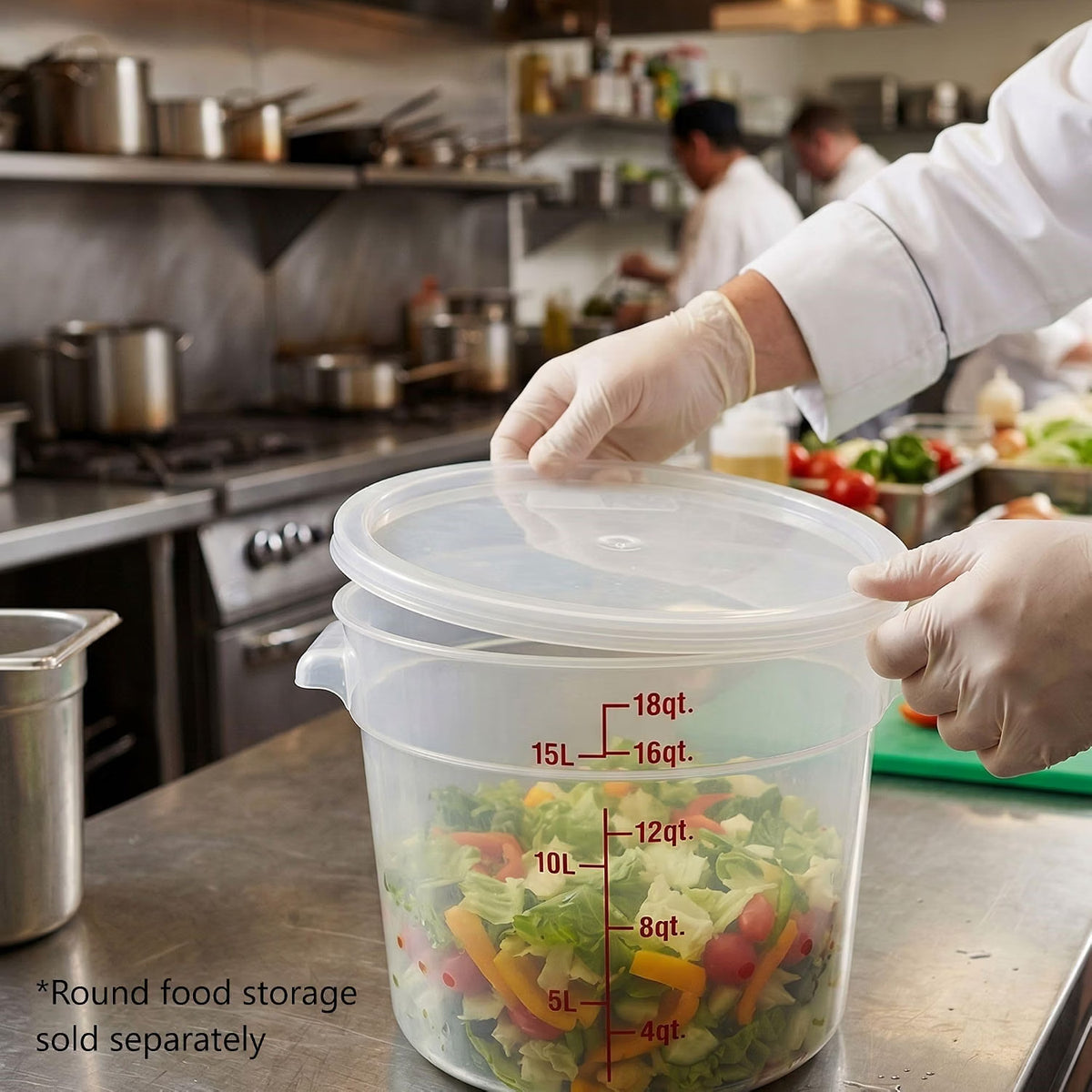 Round Food Storage Container Translucent Polypropylene- Commercial Food Storage Containers Meal Prep Containers Reusable Food Containers for Pantry Kitchen Storage Organization