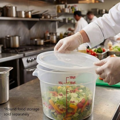 Round Food Storage Container Translucent Polypropylene- Commercial Food Storage Containers Meal Prep Containers Reusable Food Containers for Pantry Kitchen Storage Organization