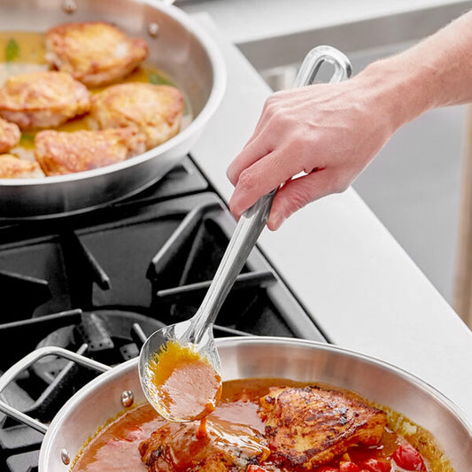 Extra Long Basting Spoon Stainless Steel 1.5 mm Thickness Heavy-Duty- Basting Spoon Utensil Spoon for Mixing Stirring Cooking & Serving Kitchen Accessories Restaurants Home