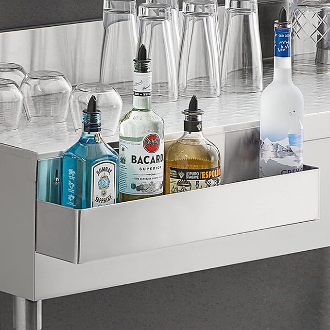 Stainless Steel Single Speed Rail Heavy Duty- Speed Rail Liquor Rack Speed Rack Bottle Holder Liquor Bottle Holder Bottle Rack Drink Rail Shelf Perfect for Home Bars Restaurants