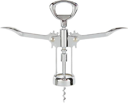 6-1/2" Heavy-Duty Wing Corkscrew Opener Chrome Plated Iron - Wine Opener Perfect Corkscrew to Open Wine & Beer Bottles Great Bottle Opener For Bartenders Restaurants Home