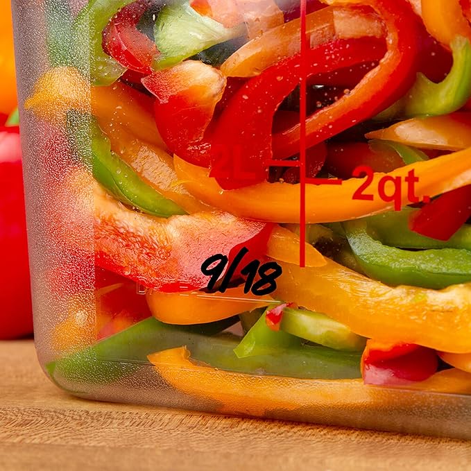 Polycarbonate Square Food Storage Container - Commercial Food Storage Containers Meal Prep Containers Reusable Food Containers for Pantry Kitchen Storage Organization