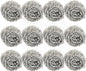 Stainless Steel Scrubber Ball Set of 12- for Cleaning Dishes Pans Pots Ovens Grills Stainless Steel Scrubber for Kitchen Sinks Cleaning Steel Wool Pads Metal Scrubber