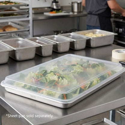 Set of 2 Polypropylene Sheet Pan Covers | Clear, Durable & Stackable Baking Tray Lids for Cookies, Cakes & Pastries | Ideal for Home, Bakeries & Restaurants