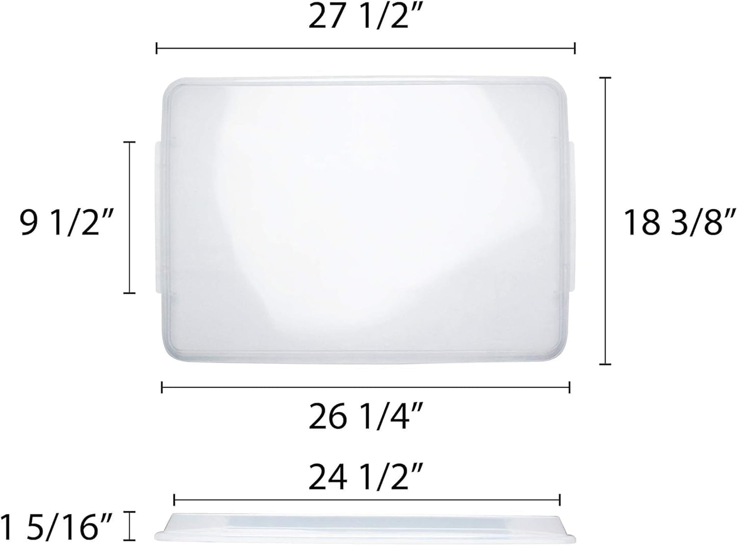 Set of 2 Polypropylene Sheet Pan Covers | Clear, Durable & Stackable Baking Tray Lids for Cookies, Cakes & Pastries | Ideal for Home, Bakeries & Restaurants