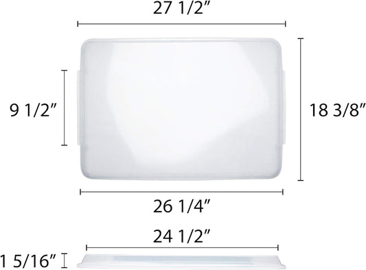 Set of 2 Polypropylene Sheet Pan Covers | Clear, Durable & Stackable Baking Tray Lids for Cookies, Cakes & Pastries | Ideal for Home, Bakeries & Restaurants