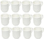 8 oz Bulbous Mug Melamine Pure Set of 12 - Dishwasher Safe Break-Resistant Coffee Cup Set Reusable Plastic Cup for Latte Cappuccino Cocoa Hot Tea Mocha Home Cafe Restaurants