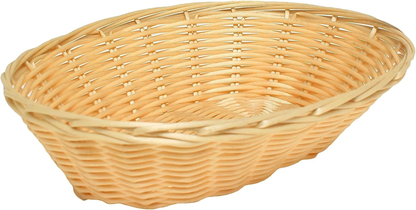 Hand-Woven Bread Basket - Restaurant Woven Food Serving Basket for Fruit Bread Serving Basket Decorative Basket Perfect for Cafe Home and Restaurants