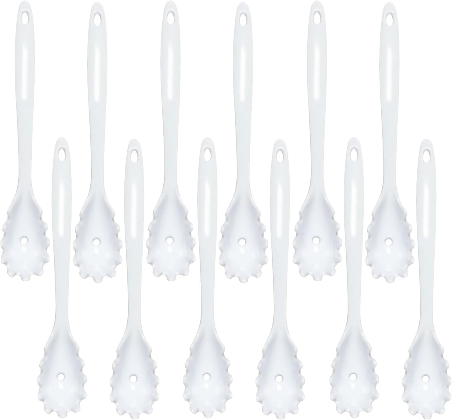 12” Kitchen Utensil White Color Melamine Set of 12 - Cookware Kitchen Gadgets Utensil Dishwasher Safe Great for Cooking Serving