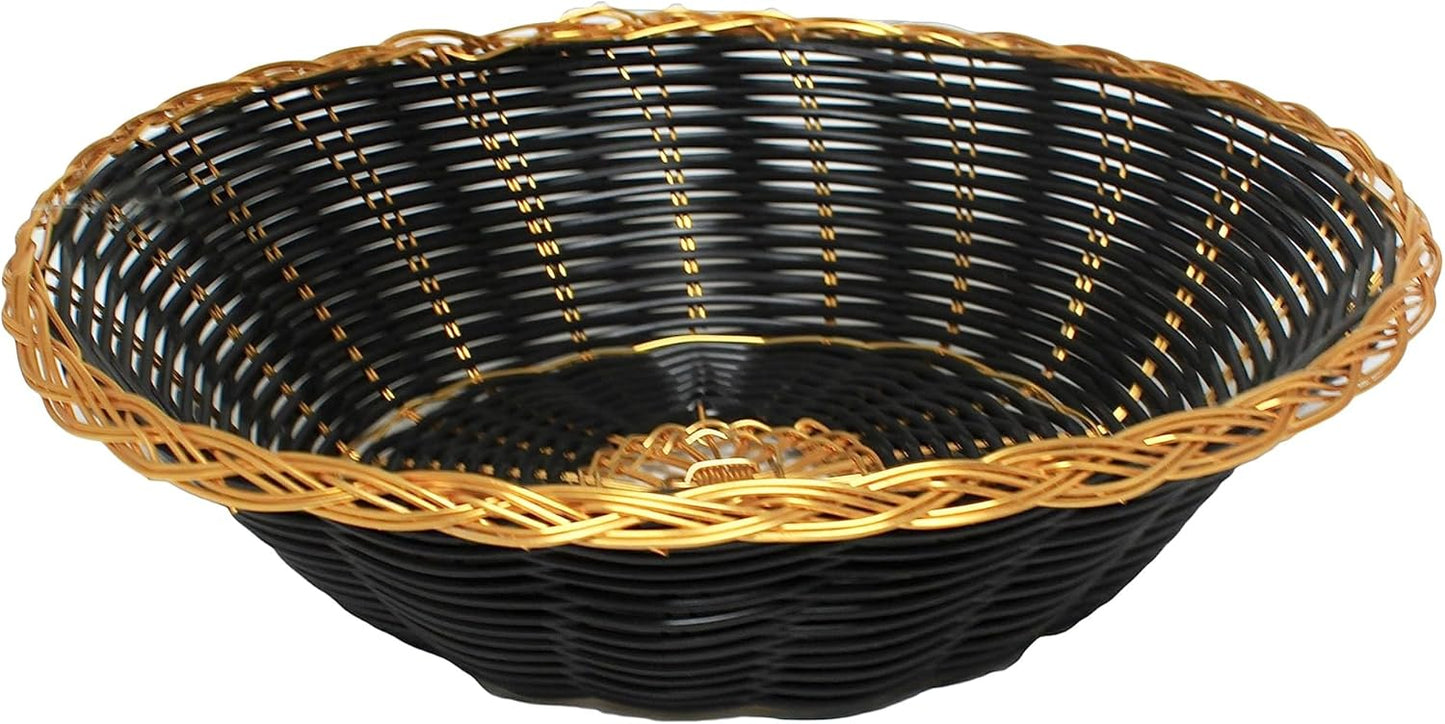 Hand-Woven Bread Basket - Restaurant Woven Food Serving Basket for Fruit Bread Serving Basket Decorative Basket Perfect for Cafe Home and Restaurants
