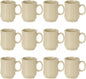 8 oz Bulbous Mug Melamine Pure Set of 12 - Dishwasher Safe Break-Resistant Coffee Cup Set Reusable Plastic Cup for Latte Cappuccino Cocoa Hot Tea Mocha Home Cafe Restaurants