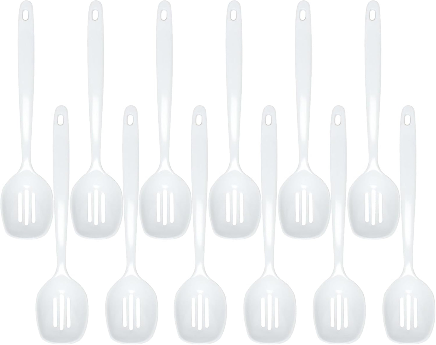 12” Kitchen Utensil White Color Melamine Set of 12 - Cookware Kitchen Gadgets Utensil Dishwasher Safe Great for Cooking Serving