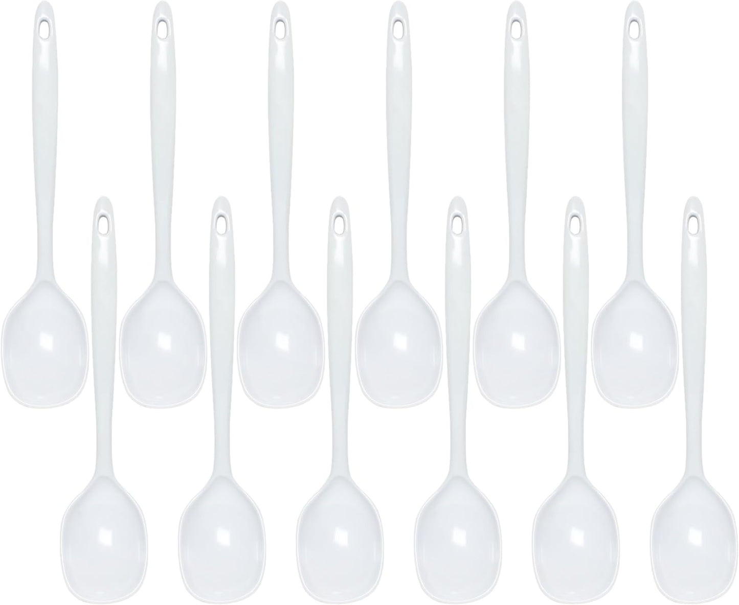 12” Kitchen Utensil White Color Melamine Set of 12 - Cookware Kitchen Gadgets Utensil Dishwasher Safe Great for Cooking Serving