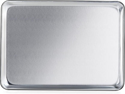 Half Size Stainless Steel Sheet Pan 20 Gauge- Bakeware Baking Pan Baking Sheet Baking Tray Cookie Sheet Cookie Tray Pans Perfect for Baking Roasting Heavy Duty & Rust Free