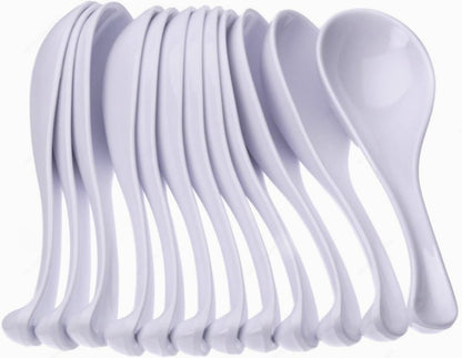 1 oz Asian Soup Spoon Melamine Set of 12 - Break-Resistant Soup Spoons, Table Spoons, Ramen Spoons, Japanese Soup Spoons for Dumpling, Miso, Pho, Wonton, Noodles