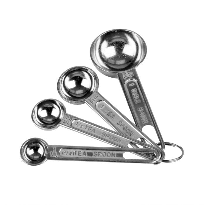 Aluminum Measuring Spoon Set - 4-Piece Multi Measurement Tool for Baking Cooking Measuring Spoon Set Kitchen Gadgets Apartment Essentials Fits in Spice Jars