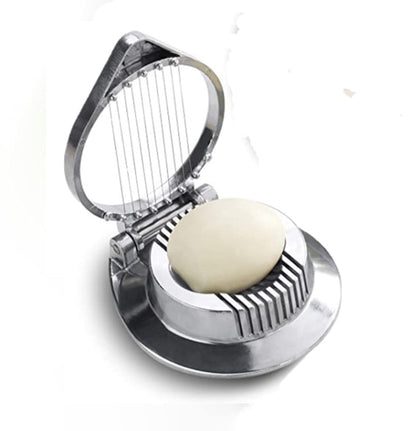 Aluminum Round Egg Slicer 4-3/4" x 4-1/4" x 1" - Multipurpose Heavy Duty Egg Slicer Egg Cutter for Hard Boiled Eggs Strawberry Slicer Egg Dicer Soft Fruit Mushroom