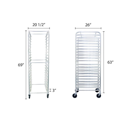Aluminium Sheet Pan/Bun Pan Rack - Full or Half Size Sheet Pan Rack with Locking Wheels Bakery Rack for Kitchen Baking Equipment Restaurant Pizzeria