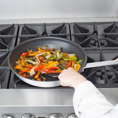 Nonstick Frying Pan Aluminum Skillet with Plated Iron Riveted Handle - Mirror-Finish Skillet Cookware Egg Pan Omelet Pans Professional Cooking Pan Chefs Pan Dishwasher Safe