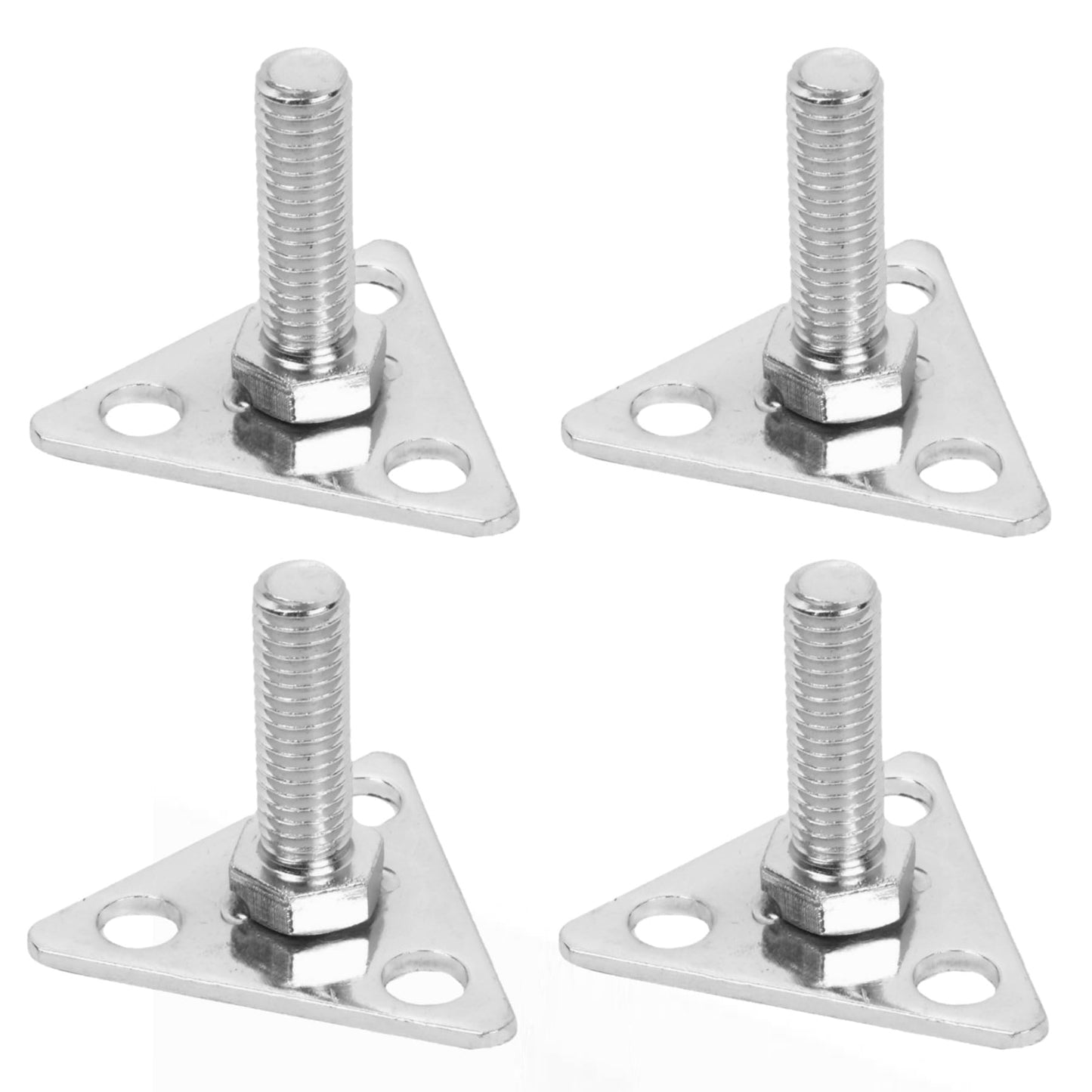 2-3/8" x 2-1/8" x 1-7/8" Post Foot Plate Chrome Plated Iron Set of 4 - Floor Plate for Shelving Unit Steel Wire Rack Storage Shelving Organizer Home Kitchen Restaurants