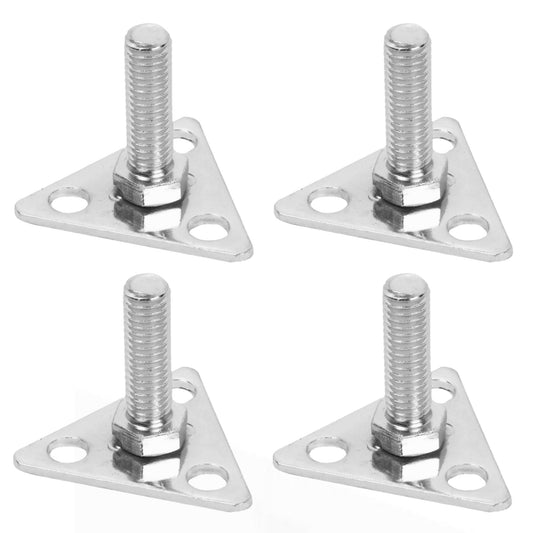 2-3/8" x 2-1/8" x 1-7/8" Post Foot Plate Chrome Plated Iron Set of 4 - Floor Plate for Shelving Unit Steel Wire Rack Storage Shelving Organizer Home Kitchen Restaurants