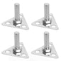 2-3/8" x 2-1/8" x 1-7/8" Post Foot Plate Chrome Plated Iron Set of 4 - Floor Plate for Shelving Unit Steel Wire Rack Storage Shelving Organizer Home Kitchen Restaurants