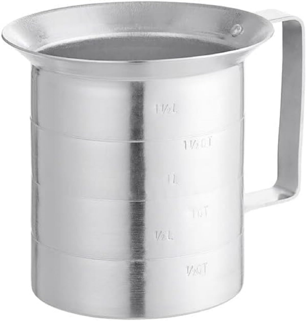 Liquid Measure Cup Aluminum with Riveted Handle - Measuring Cup for Cooking Baking Kitchen or Restaurant Easy To Read for Liquid Metal Measuring Cup Essential Kitchen Tool