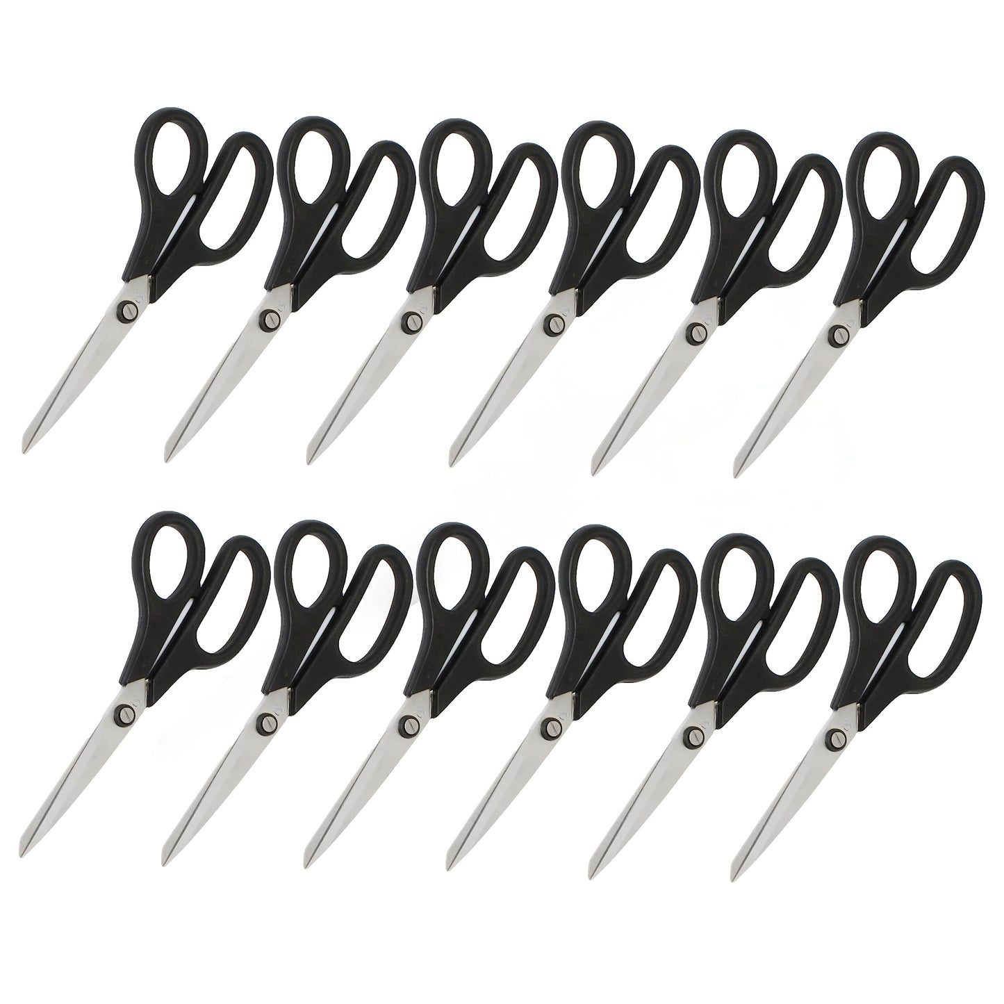 4” Stainless Steel Kitchen Scissors with Black Plastic Handle Set of 12- All Purpose Shears Food Scissors Kitchen Scissors Utility Scissors Cooking Shears for Home Kitchen Restaurants